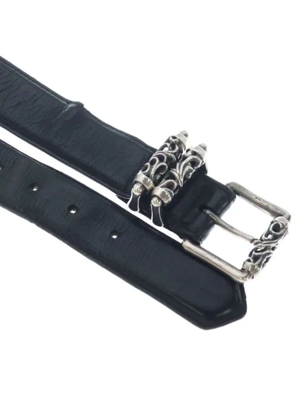 Chrome Hearts Roller Buckle Leather Belt Silver